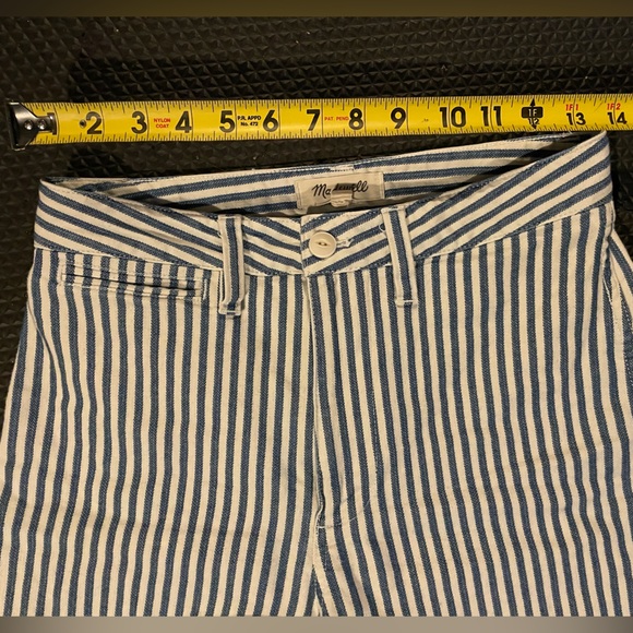 Madewell Emmett Wide-Leg Crop Jeans in Herringbone Railroad Stripe size 26T - Picture 6 of 9
